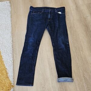 Uniqlo kaihara denim selvedge skinny jeans 38x34 slim fit dark wash
